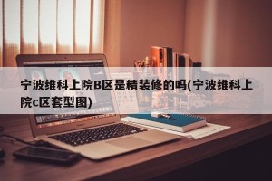 宁波维科上院B区是精装修的吗(宁波维科上院c区套型图)